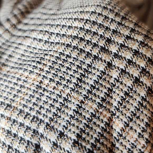 Banana Republic Metallic Plaid Pleated Midi Maxi Skirt Black Bronze White Size 0 - Picture 3 of 17